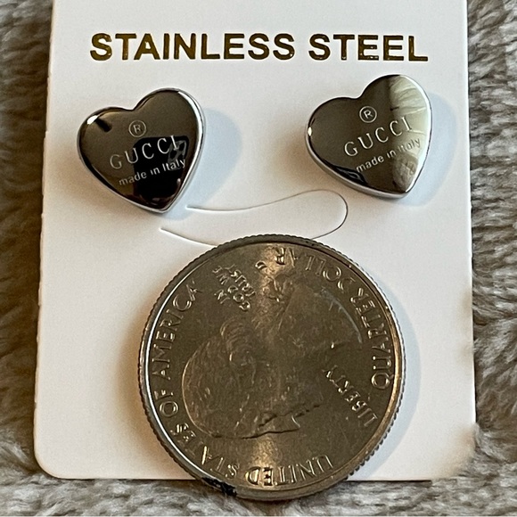 Silver Heart Earrings - Picture 3 of 4